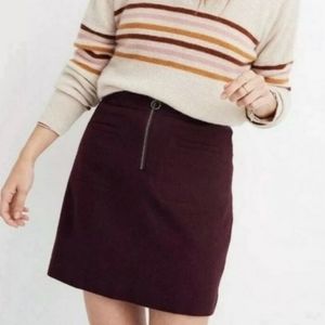 Madewell Burgundy Fireside Mini Skirts Women's Sz 4